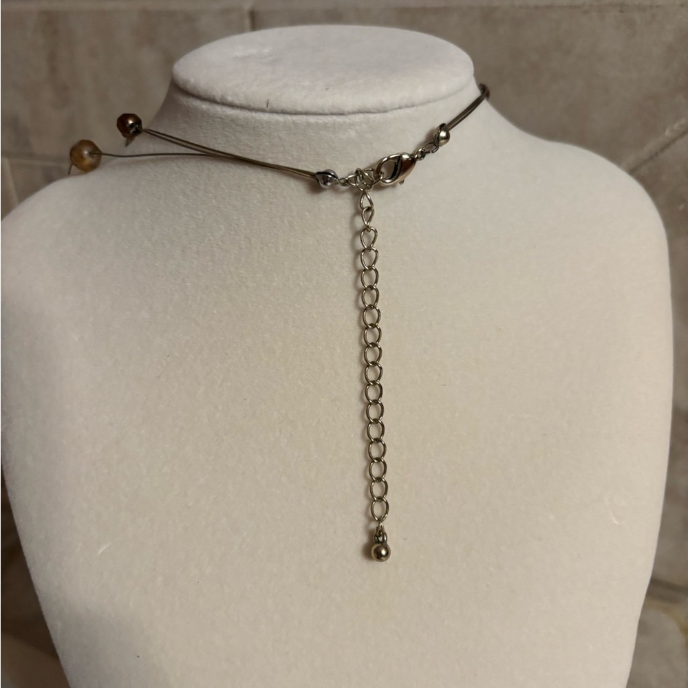 Elegant Multi-Strand Necklace with Gold and Brown Accents - Picture 3 of 3